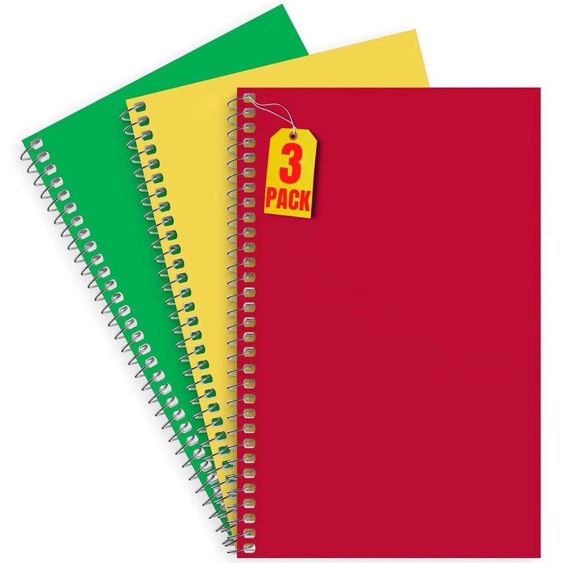 1InTheOffice 1-Subject Wirebound Notebook, College Ruled, 80 Sheets, Spiral Notebook 5x7, 7 3/4" x 5", 3/Pk - Image 1